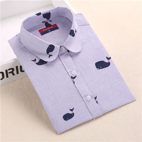 Dioufond, 5XL, Цветочная блузка, летняя рубашка, для женщин, фрукты, с длинным рукавом, топы, хлопковые рубашки, розовые, белые блузки, Blusas Femininas,, Новинка