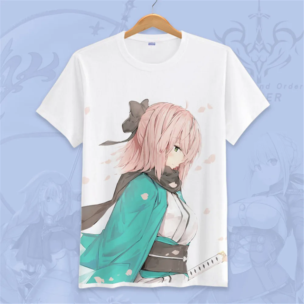 Fate Grand Order Футболка с принтом саблей аниме Fgo Emiya косплей футболки повседневные Okita