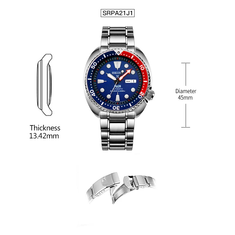 PADI SRPA21J1 Оригинальные часы SEIKO ProPex часы для дайвинга из нержавеющей стали дисплей на английском языке глобальная гарантия - Цвет: PADI SRPA21J1