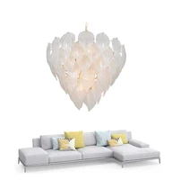 postmodern luxury led chandelier lights glass leaves chandelier e14 for dining room living room lamp clothing store