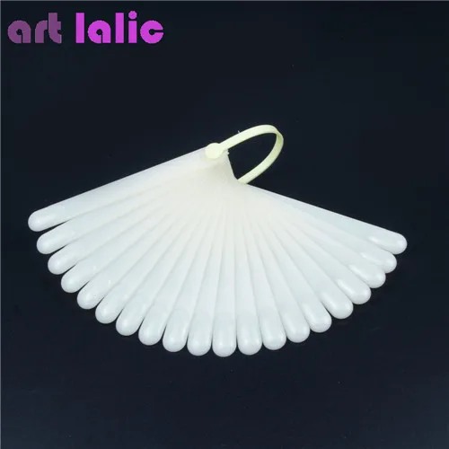 Art lalic 20 шт ложные доски для маникюра, палочка для ногтей, гелевая Складная палочка, для демонстрации красоты, для практики, веер, чистые натуральные накладные ногти - Цвет: Natural