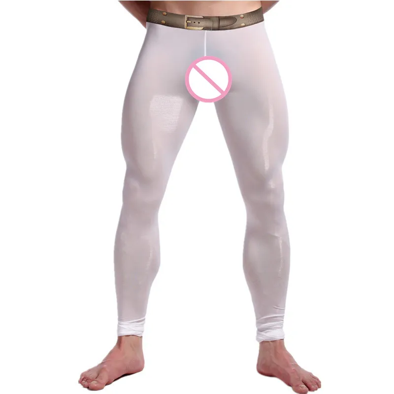 Пикантные мужские ультратонкие шелковистые кальсоны термоштаны крутые леггинсы