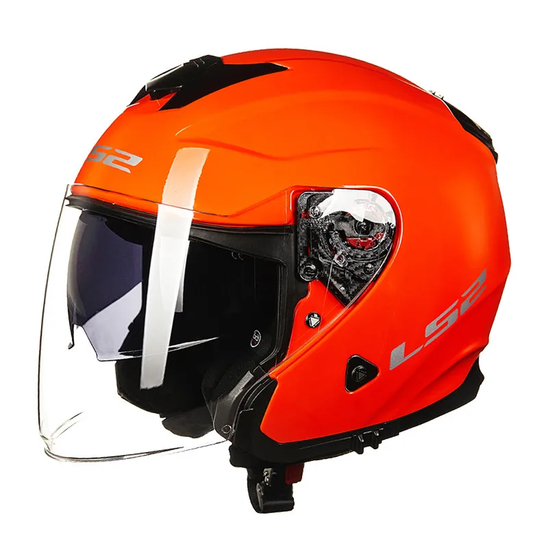 LS2 с открытым лицом скутер мотоциклетный шлем Casco Capacete Casque Moto для Kask Helm реактивные шлемы Motocyklowy OF521 - Цвет: Solid Orange