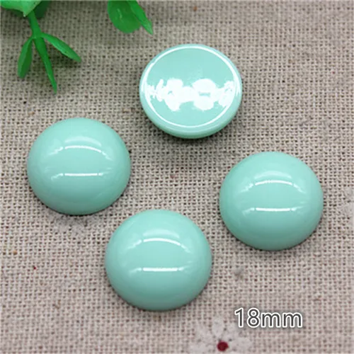 mint green 20pcs 20 шт. 18 мм милые круглые/квадратные/Ротанговые шарики из смолы в Корейском стиле, кабошон, аксессуары для рукоделия, украшение для волос, скрапбукинг - Цвет: mint green 20pcs