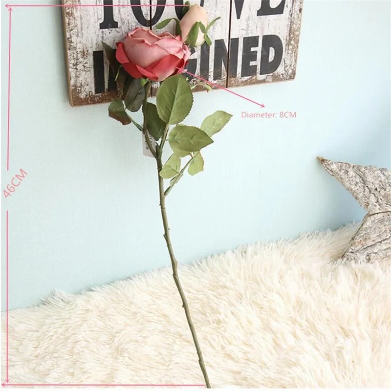 6 шт./лот превосходный искусственный Французский розовый цветок цветочные