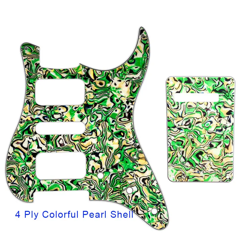 colorful pearl shell Pleroo гитарные аксессуары 11 винтовое отверстие накладка с задней пластиной для Fender Stratocaster standard ST HSH гитарная пластина для царапин - Цвет: colorful pearl shell