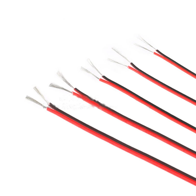 100 м UL2468 в два раза провода 18AWG 20AWG 22AWG 24AWG 26AWG черного и красного цветов с 2-контактный Луженый Медный Проволочный припой кабель