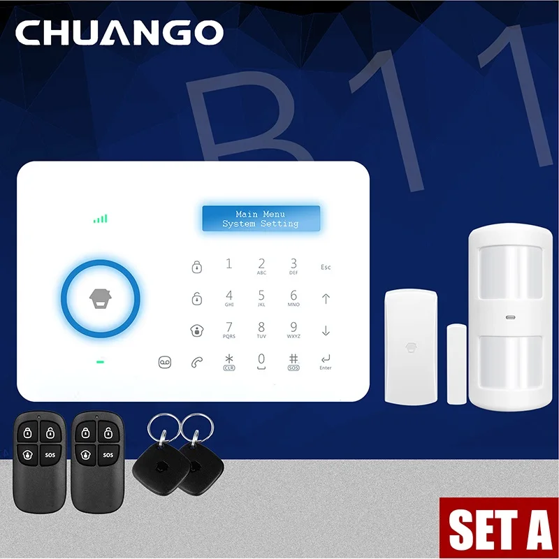 Set A Android IOS App Беспроводная GSM домашняя сигнализация сим Смарт домашняя охранная сигнализация - Цвет: Set A