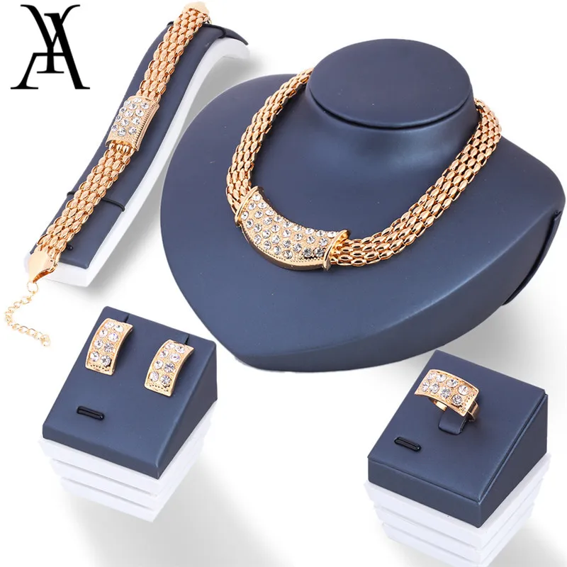 2016 классический дизайн кристалл ювелирные комплект серьги себе ожерелья браслет