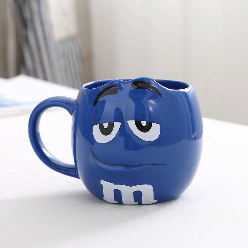 M& M bean большая емкость кофейная кружка для завтрака чайные молочные чашки и кружки с ложкой керамическая посуда для напитков 500 мл - Цвет: see chart