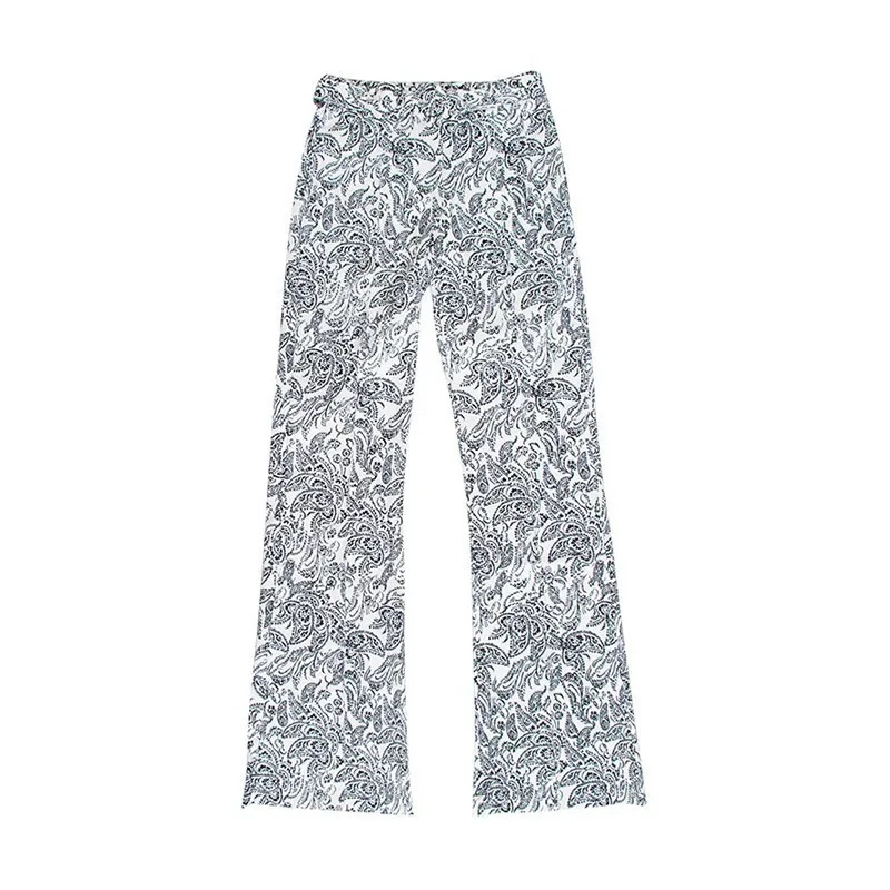 black pants TWOTWINSTYLE Женский комплект из трех предметов с принтом, с длинным рукавом, с воротником с лацканами, пальто без рукавов, жилет с высокой талией, брюки-клеш, женский костюм - Цвет: black pants