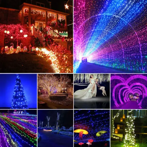 10 м 100LED Сказочный светильник-гирлянда, романтическая любовь, праздник, свадьба, Рождество, вечерние, для улицы, с хвостовым штекером, уличный светильник