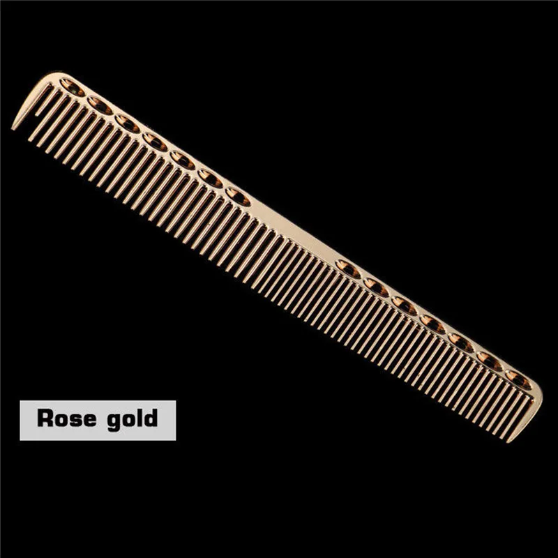 big rose pink Аэрокосмическая авиационная алюминиевая металлическая расческа для стрижки волос, парикмахерские Профессиональные Термостойкие антистатические расчески - Цвет: big rose pink