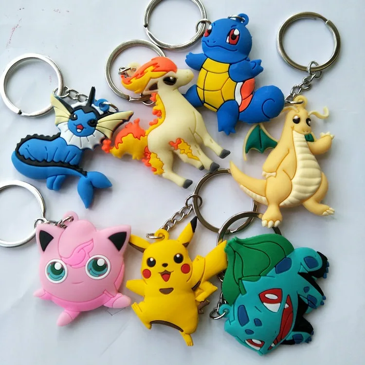 Покемон Snorlax пластиковый брелок для ключей с анимационными рисунками Charmander Chikorita Psyduck милый смешной кулон брелки для ключей brelok do kluczy детские подарки игрушки