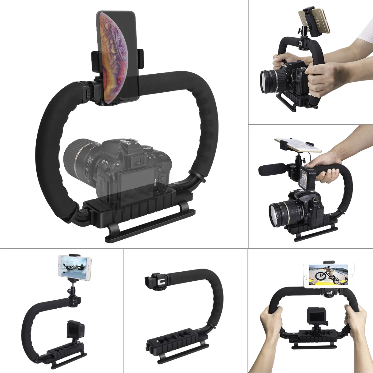 U-Grip Ручка Стабилизатор Vlog видео держатель Rig Steadycam крепление экшн-камера смартфон видео карданный для Gopro Hero 7 6 5 4 3