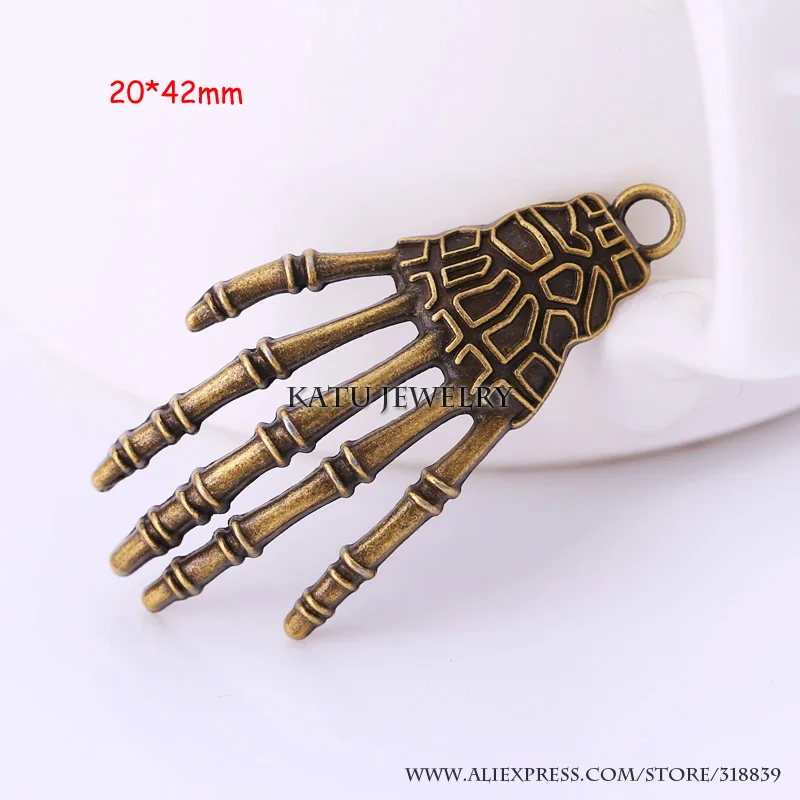 Антикварная латунная металлическая подвеска в форме черепа для