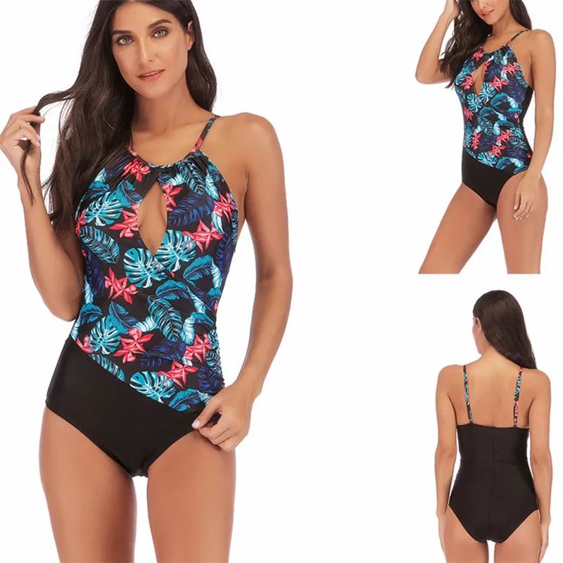 XXXL Купальник большого размера Цельный купальник с высокой горловиной 1 женский