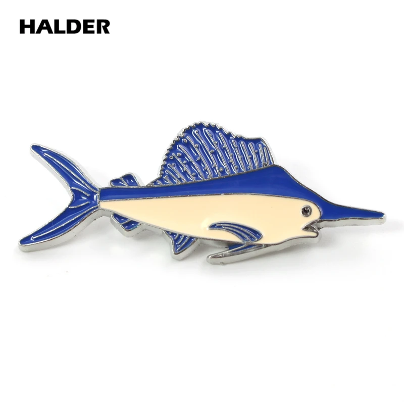 Халдер океан морская рыба акула ангельская Sailfish мультфильм металлические броши