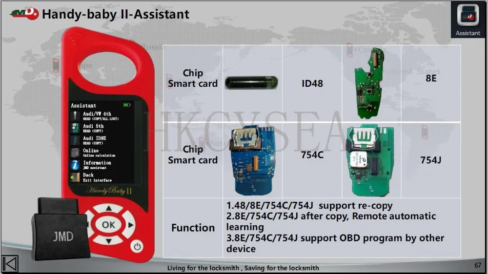 Горячая JMD Handy Baby II автоматический ключ инструмент для 4D/46/48/G чипы программист Handy Baby 2 мульти-язык+ G и 96 бит 48 функции
