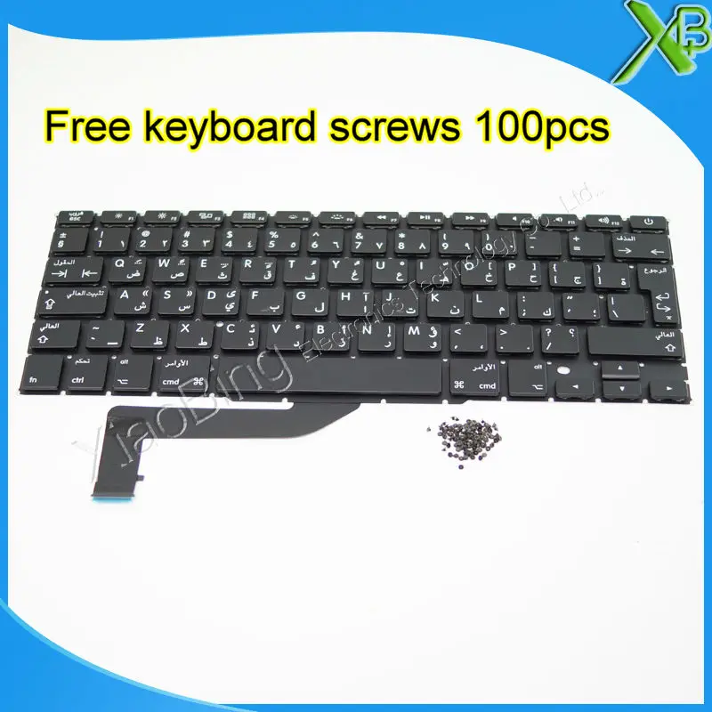 5 шт. Совершенно новая арабский клавиатура + 100 винты клавиатуры для MacBook Pro Retina 15 4