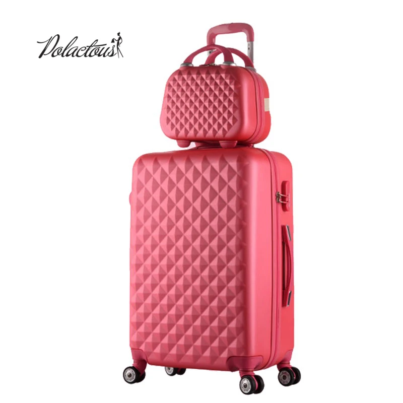 Горячие Продажи Моды Алмазные линии тележка чемодан набор/случае travell