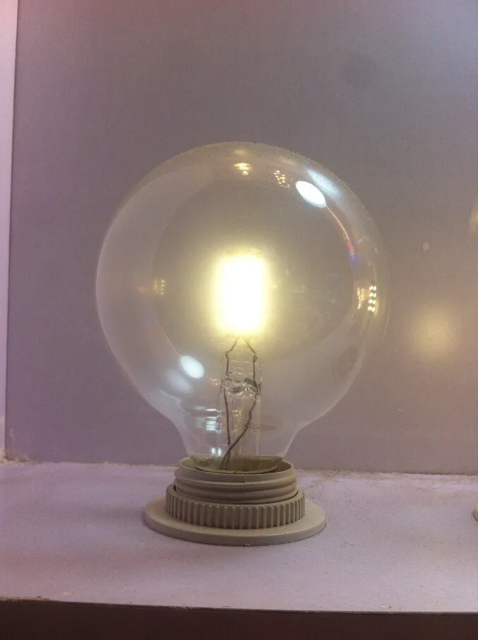 

Pack Of 2 Bright Vintage 6W Milk Ball Glass Edison Bulb E27 LED bulbs G95 E27 Screw Corn Warm White AC110V-220V 240V
