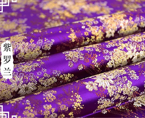 purple Красные золотые цветы, атласная ткань, имитирующая шелковую парчовая ткань, дамасский жаккард, одежда, обивка костюма, мебель tissu 72*50 см - Цвет: purple
