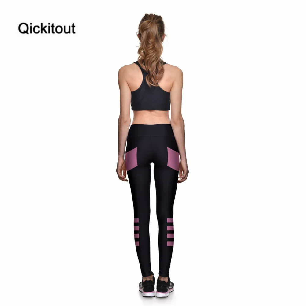 Женские леггинсы для фитнеса Qickitout сексуальные темно розовые штаны с 3D принтом и