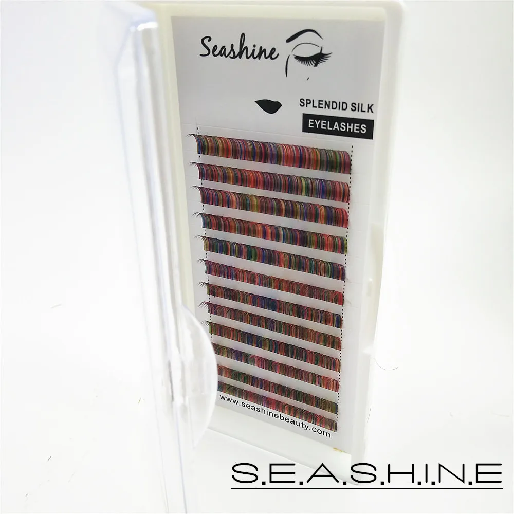 Ресницы Накладные Seashine 12 линий/лоток Радужный цвет|Накладные ресницы| |