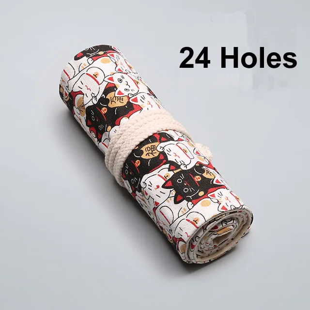 24 with out pencil 12/24/36/48/72 рулон школьный пенал Kawaii пенал из ткани уголовного для девочек и мальчиков милый большой пенал, штрафы коробка канцелярских принадлежностей - Цвет: 24 with out pencil