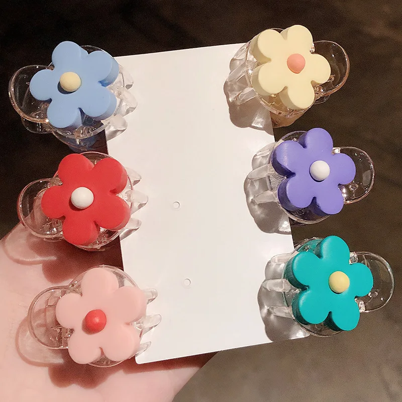 

Cute Small flower Hair Claw Clamp for Woman Girl Make UP Washing Tool headwear plastic Hair Crab Barrettes Accessories Headdress