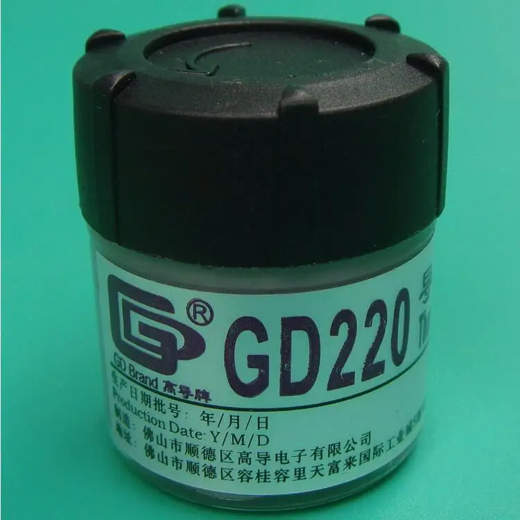 

Теплопроводная смазка GD220, силиконовый охлаждающий гель, серый, вес нетто, 20 г, маленькая бутылка
