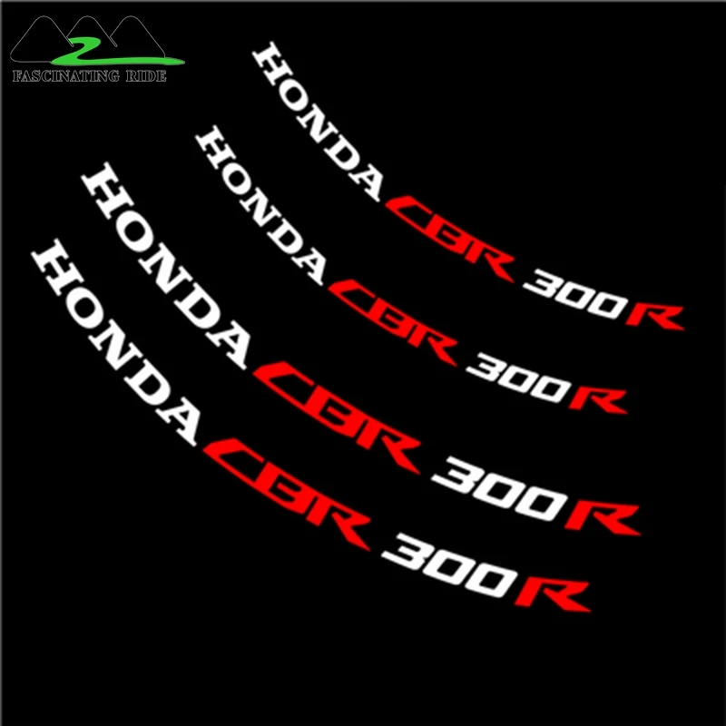 300R Для honda CBR1000RR 600R 300R CBR650F мотоциклы колеса наклейки водонепроницаемый Светоотражающие Обода наклейки передние и задние пользовательские внутренний обод - Цвет: 300R