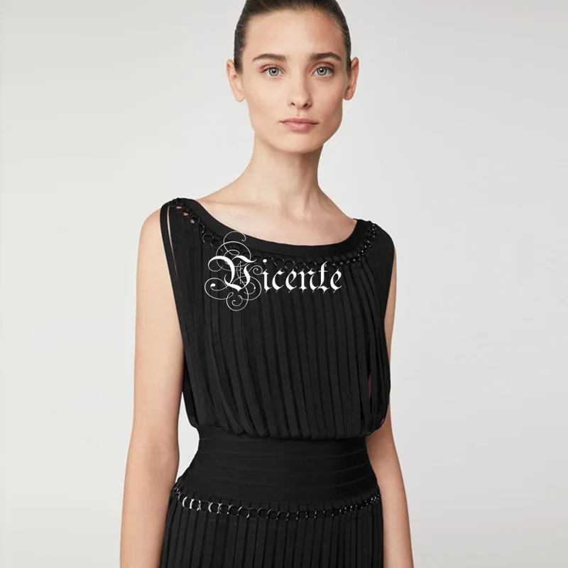 VC HOT 2020 New Chic Elegant Tassels Embellished Sexy Sleeveless Mini Wholesale Celebrity Bandage Dress | Женская одежда