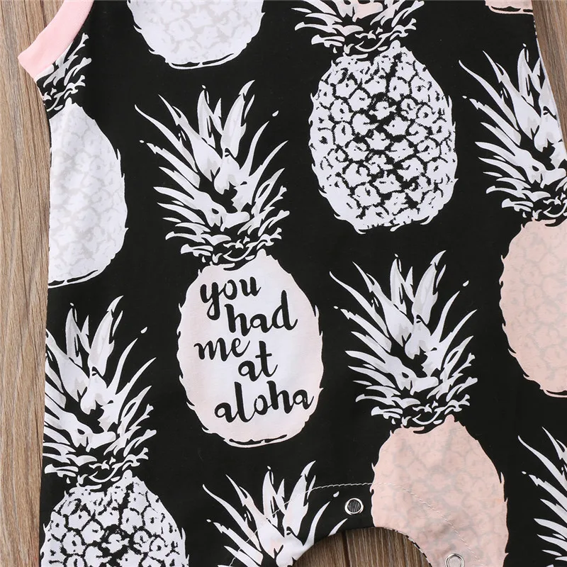 Комбинезон без рукавов для новорожденных 2018 Летний комбинезон с принтом ананаса