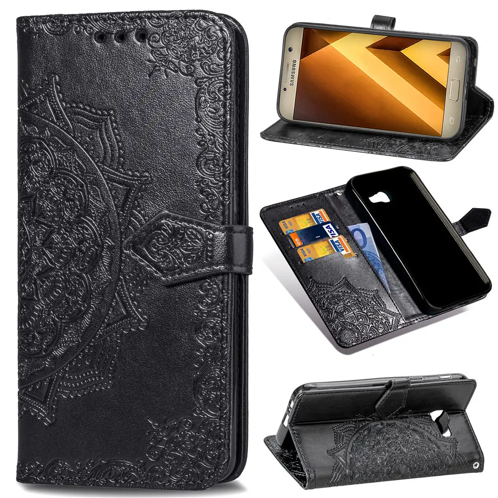 Mandala Leather Flip Case For Samsung Galaxy J4 J6 J8 A6 A8 Plus A7 2018 S20 Ultra J2 Core A5 J3 J5 J7 2017 S6 S7 Edge S8 S9 Cover|Сумки для