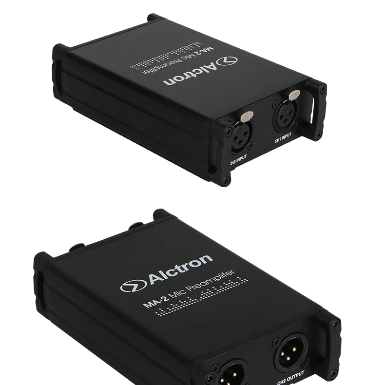 Alctron MA-2 профессиональный микрофонный предусилитель двухканальный микрофонный усилитель для ленты и динамического микрофона