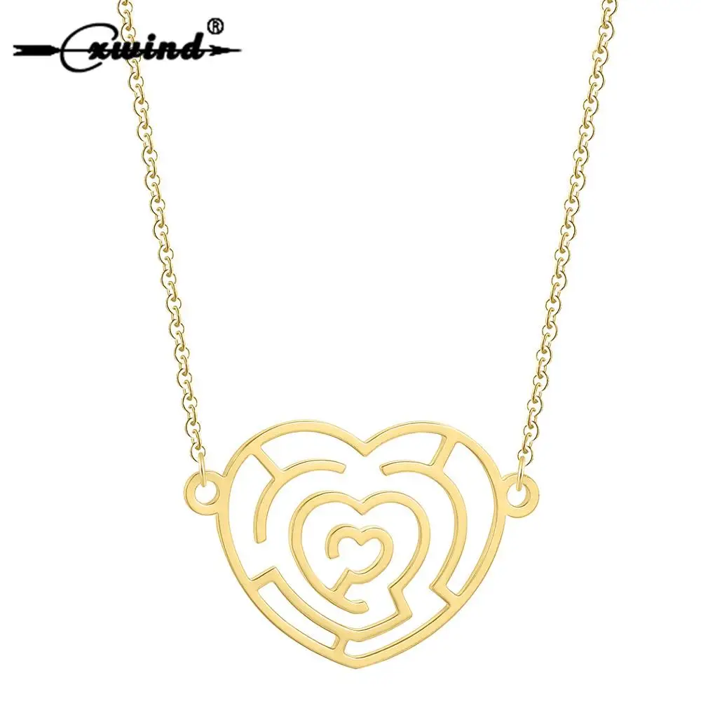 Cxwind модный Romatic Swirl сердце дизайн кулон женская цепочка ожерелье аксессуары полые