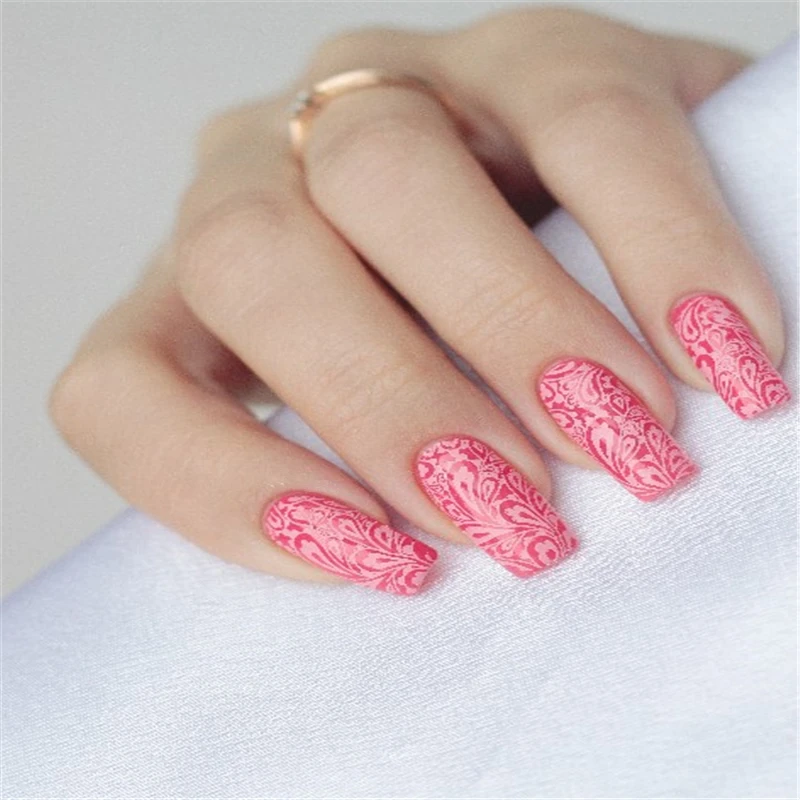 BORN PRETTY Nail цветочный трафарет узоры лоток для дизайна ногтей штамп шаблон печать