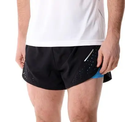 Male blue DICHSKI 2 в 1 Мужские шорты для марафона шорты для бега спортивные шорты для спортзала спортивные велосипедные шорты женская одежда больших размеров - Цвет: Male blue