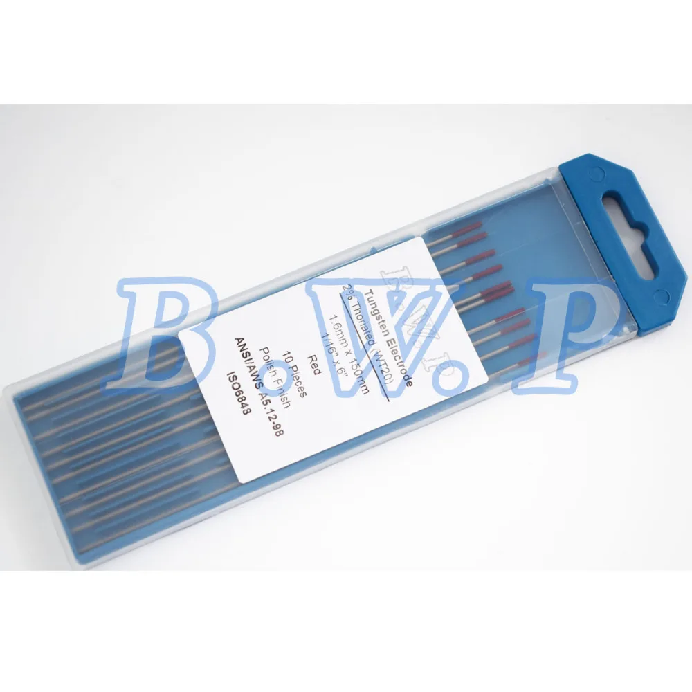 Маленький вольфрамовый электрод 2% Thoriated WT20 1/16x6 дюймов (1 6*150 мм) Красный наконечник