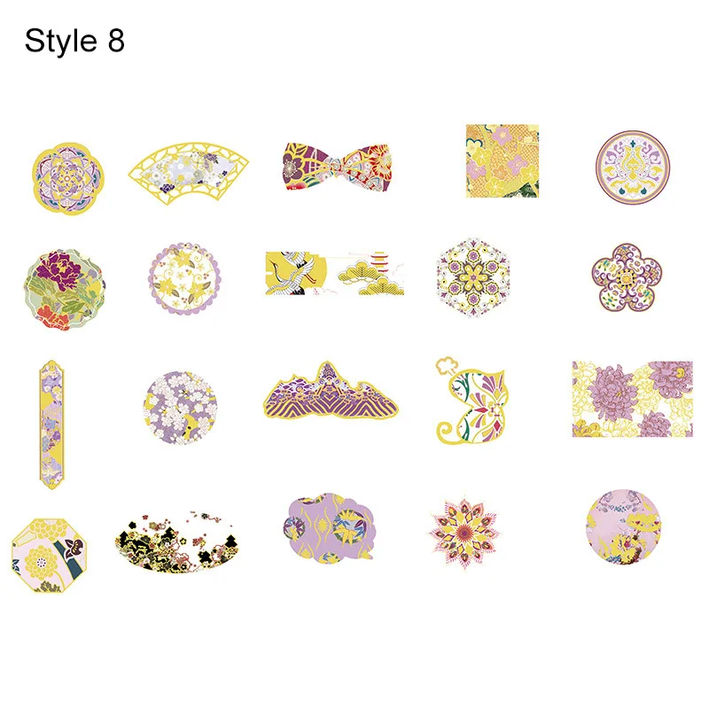 Style 8 60 шт. золотой фольги стикер для канцелярских товаров планировщик стикер s DIY дневник в стиле Скрапбукинг Kawaii Прекрасный пэчворк ремесло поставки японский стиль - Цвет: Style 8