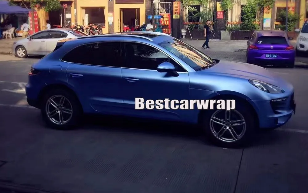 Матовая Синяя атласная хромированная виниловая обертка PROT WRAP S для стайлинга