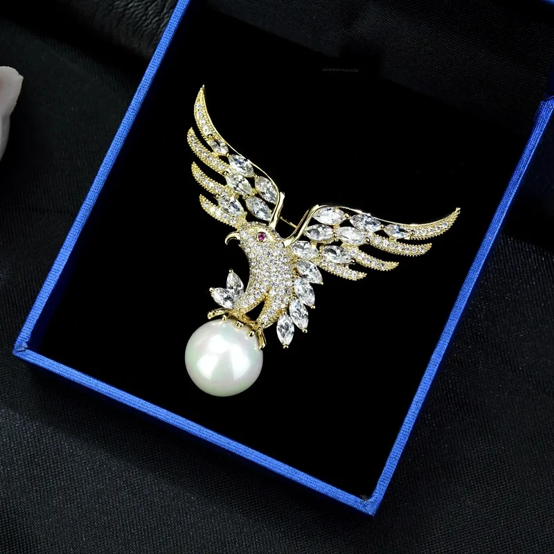 Женская Брошь с красными деревьями летающая птица в коробке 2018|Украшения для