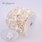 Леска рыболовная из хлопка, искусственная, цвет слоновой кости, 5 лепестков, венок сделай сам, свадебное украшение, 2 ярда