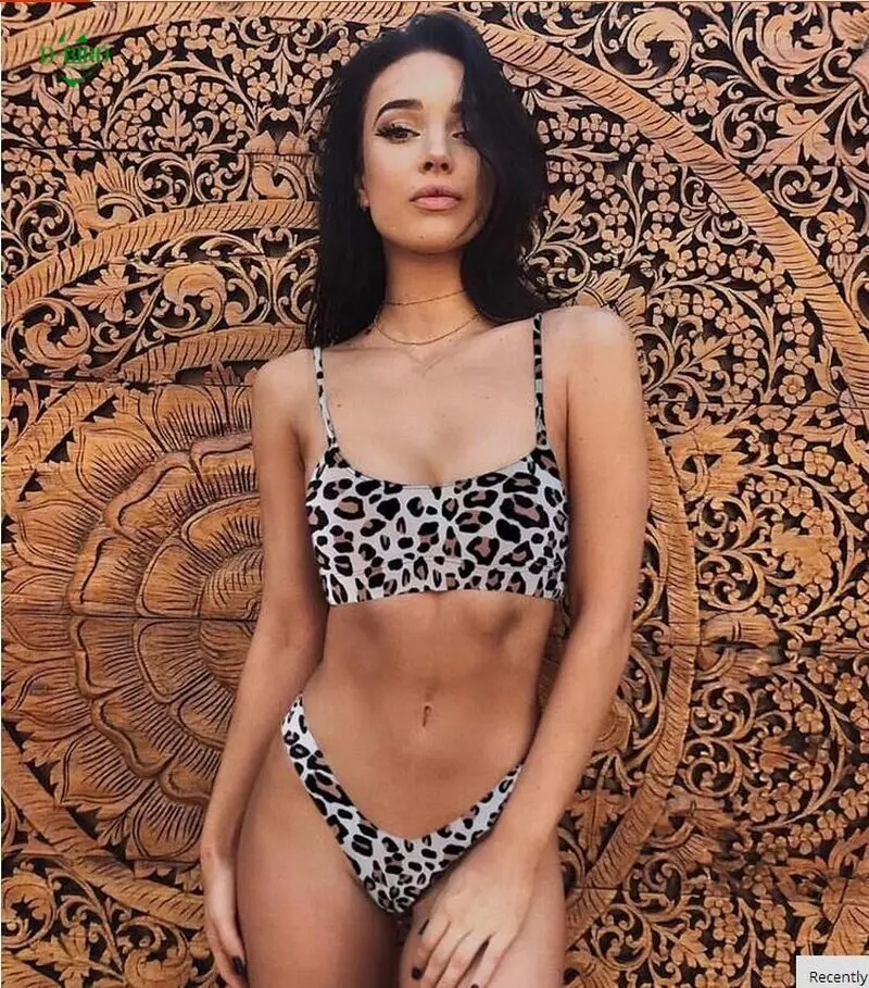 Бикини 2019 Новый раздельный многоцветный леопардовый Змеиный узор бикини женский