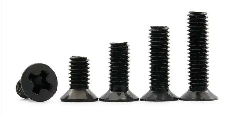Phillips Винты M2/M2.5/M3/M4* 3/4/5/6/8/10/12/16/20/30 мм Крест плоский/подъемный полукруглой потайной головкой для измерения резьбы крепежный винт черный готовые болт