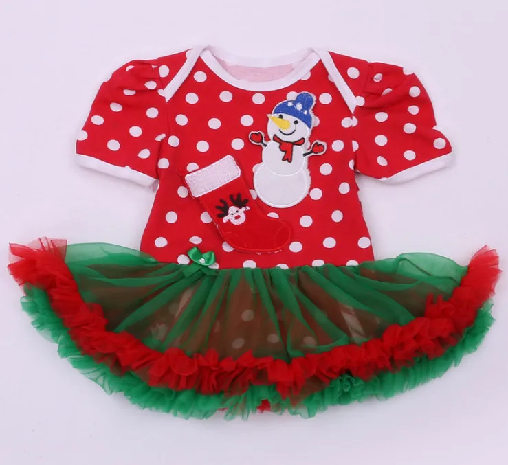 Baby New Year Winter Girl Rompers Dress Santa Snowman Reindeer Children Clothing Christmas Costume Outfits Kids Ball Party Wear | Детская
