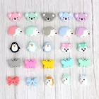 10 шт. пищевых силиконовых бусин TYRY.HU, Мультяшные животные, коала, бабочки, Детские Жевательные аксессуары, подвески для кормления, прорезыватели зубов