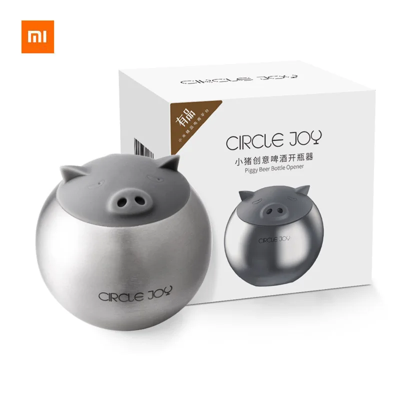 Xiaomi Youpin Circle Joy круглая свинья креативная открывалка для бутылок пива Серебряная